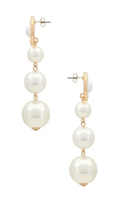 Ettika Graduating Pearl Dangle Earrings | Thumbnail 2 Ettika Graduating Pearl Dangle Earrings | Thumbnail 2