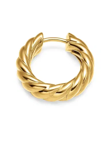 David Yurman Women's Sculpted Cable Hoop Earrings in 18K Yellow Gold, 18.6MM - Gold | Thumbnail 3 David Yurman Women's Sculpted Cable Hoop Earrings in 18K Yellow Gold, 18.6MM - Gold | Thumbnail 3