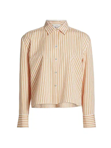 Vince Women's Till Stripe Cropped Shirt | Thumbnail 1 Vince Women's Till Stripe Cropped Shirt | Thumbnail 1