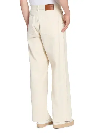 Officine Générale Men's Nemir Straight-Leg Jeans - Ecru | Thumbnail 4 Officine Générale Men's Nemir Straight-Leg Jeans - Ecru | Thumbnail 4