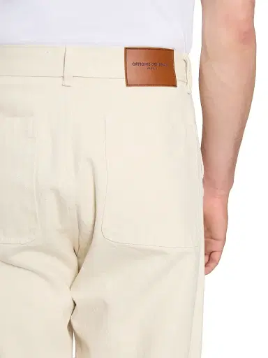 Officine Générale Men's Nemir Straight-Leg Jeans - Ecru | Thumbnail 5 Officine Générale Men's Nemir Straight-Leg Jeans - Ecru | Thumbnail 5