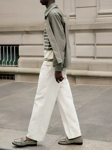Officine Générale Men's Nemir Straight-Leg Jeans - Ecru | Thumbnail 7 Officine Générale Men's Nemir Straight-Leg Jeans - Ecru | Thumbnail 7