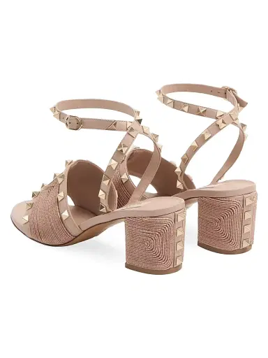 Valentino Garavani Women's Rockstud Calfskin Sandals 60MM - Beige Rose - Size 5.5 | Thumbnail 4 Valentino Garavani Women's Rockstud Calfskin Sandals 60MM - Beige Rose - Size 5.5 | Thumbnail 4