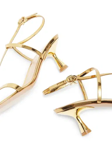 Gianvito Rossi Women's Vitello Glove 55M Sandals - Gold Specchio | Thumbnail 5 Gianvito Rossi Women's Vitello Glove 55M Sandals - Gold Specchio | Thumbnail 5