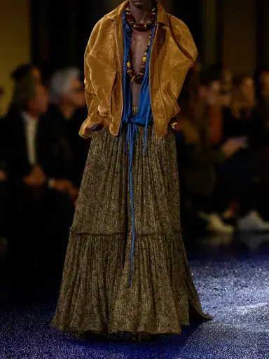 Saint Laurent Ruffled Satin-jersey Blouse | Thumbnail 5 Saint Laurent Ruffled Satin-jersey Blouse | Thumbnail 5