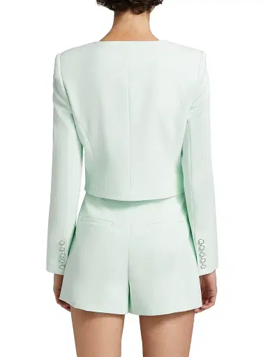 Generation Love Women's Jina Stretch-Crepe Crop Blazer - Seafoam | Thumbnail 5 Generation Love Women's Jina Stretch-Crepe Crop Blazer - Seafoam | Thumbnail 5