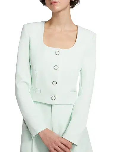 Generation Love Women's Jina Stretch-Crepe Crop Blazer - Seafoam | Thumbnail 6 Generation Love Women's Jina Stretch-Crepe Crop Blazer - Seafoam | Thumbnail 6
