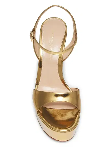 Gianvito Rossi Women's 120MM Metallic Leather Platform Sandals - Gold - Size 12 | Thumbnail 4 Gianvito Rossi Women's 120MM Metallic Leather Platform Sandals - Gold - Size 12 | Thumbnail 4