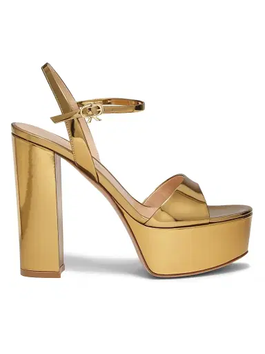 Gianvito Rossi Women's 120MM Metallic Leather Platform Sandals - Gold - Size 12 | Thumbnail 1 Gianvito Rossi Women's 120MM Metallic Leather Platform Sandals - Gold - Size 12 | Thumbnail 1