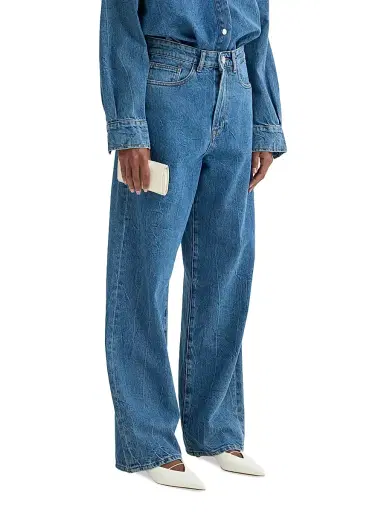 RÓHE Women's Baggy Wide-Leg Low-Rise Jeans - Mid Denim Blue - Size 12 | Thumbnail 4 RÓHE Women's Baggy Wide-Leg Low-Rise Jeans - Mid Denim Blue - Size 12 | Thumbnail 4