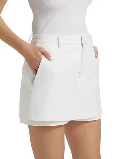 Vince Women's Mid-Rise Tailored Stretch Cotton Skort | Thumbnail 4 Vince Women's Mid-Rise Tailored Stretch Cotton Skort | Thumbnail 4