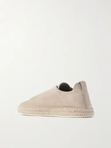 Zegna Triple Stitch™ Leather-Trimmed Suede Slip-On Sneakers - Men | Thumbnail 4 Zegna Triple Stitch™ Leather-Trimmed Suede Slip-On Sneakers - Men | Thumbnail 4