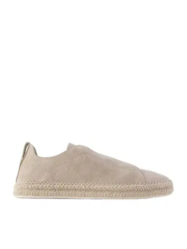 Zegna Triple Stitch™ Leather-Trimmed Suede Slip-On Sneakers - Men | Thumbnail 1 Zegna Triple Stitch™ Leather-Trimmed Suede Slip-On Sneakers - Men | Thumbnail 1
