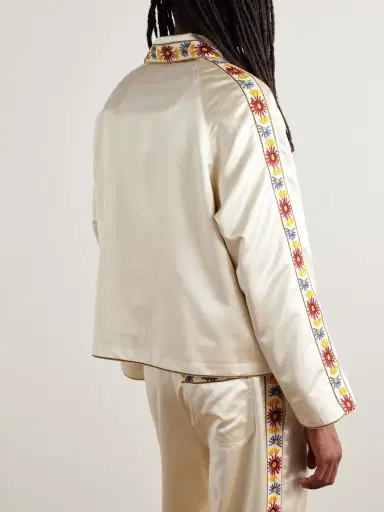 BODE Candyfloss Embroidered Voile-Trimmed Satin Track Jacket - Men | Thumbnail 3 BODE Candyfloss Embroidered Voile-Trimmed Satin Track Jacket - Men | Thumbnail 3