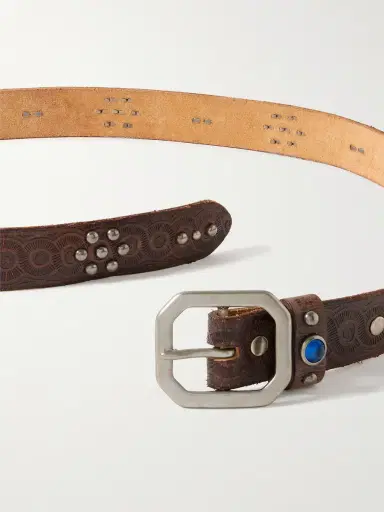 RRL 3cm Distressed Embellished Leather Belt - Men | Thumbnail 3 RRL 3cm Distressed Embellished Leather Belt - Men | Thumbnail 3