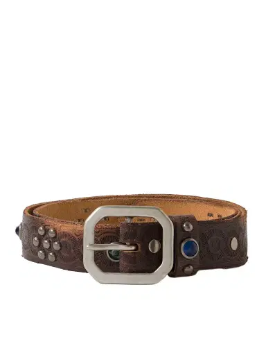 RRL 3cm Distressed Embellished Leather Belt - Men | Thumbnail 1 RRL 3cm Distressed Embellished Leather Belt - Men | Thumbnail 1