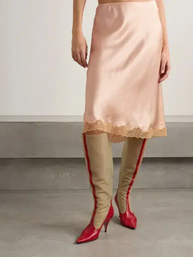 The Row Irene Lace-trimmed Silk-charmeuse Skirt | Thumbnail 3 The Row Irene Lace-trimmed Silk-charmeuse Skirt | Thumbnail 3