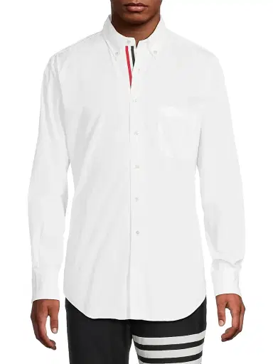 Thom Browne Men's RWB Stripe Classic-Fit Shirt - White - Size XL | Thumbnail 3 Thom Browne Men's RWB Stripe Classic-Fit Shirt - White - Size XL | Thumbnail 3