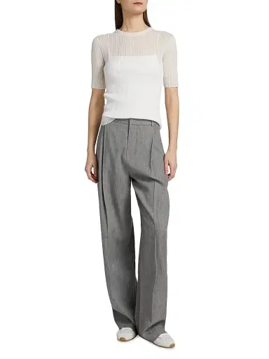 Vince Women's Double Layer Rib-Knit Top | Thumbnail 2 Vince Women's Double Layer Rib-Knit Top | Thumbnail 2