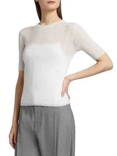 Vince Women's Double Layer Rib-Knit Top | Thumbnail 4 Vince Women's Double Layer Rib-Knit Top | Thumbnail 4
