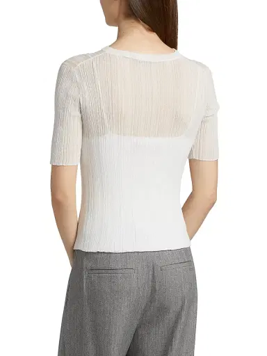 Vince Women's Double Layer Rib-Knit Top | Thumbnail 5 Vince Women's Double Layer Rib-Knit Top | Thumbnail 5