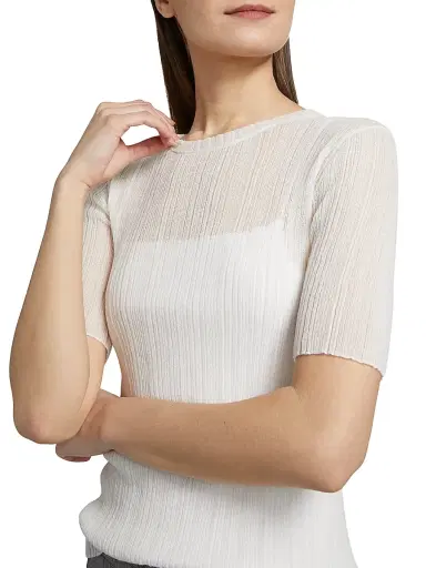 Vince Women's Double Layer Rib-Knit Top | Thumbnail 7 Vince Women's Double Layer Rib-Knit Top | Thumbnail 7