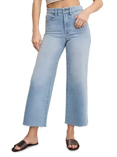 Good American Women's Compression Denim Good Waist Crop Palazzo Jeans - Indigo | Thumbnail 4 Good American Women's Compression Denim Good Waist Crop Palazzo Jeans - Indigo | Thumbnail 4