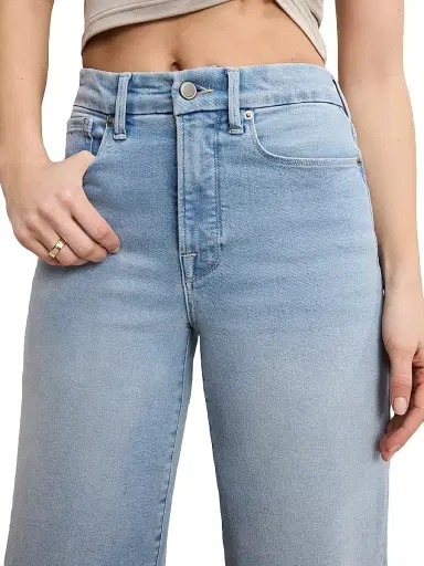 Good American Women's Compression Denim Good Waist Crop Palazzo Jeans - Indigo | Thumbnail 7 Good American Women's Compression Denim Good Waist Crop Palazzo Jeans - Indigo | Thumbnail 7