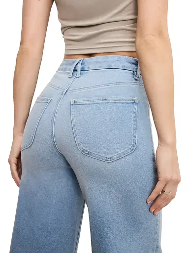 Good American Women's Compression Denim Good Waist Crop Palazzo Jeans - Indigo | Thumbnail 8 Good American Women's Compression Denim Good Waist Crop Palazzo Jeans - Indigo | Thumbnail 8