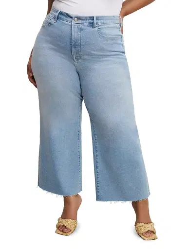 Good American Women's Compression Denim Good Waist Crop Palazzo Jeans - Indigo | Thumbnail 9 Good American Women's Compression Denim Good Waist Crop Palazzo Jeans - Indigo | Thumbnail 9