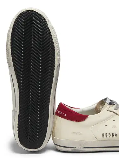 Golden Goose Men's Super Star Leather Low-Top Sneakers - White Blue Red | Thumbnail 6 Golden Goose Men's Super Star Leather Low-Top Sneakers - White Blue Red | Thumbnail 6