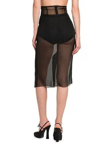 Dolce & Gabbana Women's Marquisette Stretch-Silk Pencil Midi-Skirt - Nero | Thumbnail 5 Dolce & Gabbana Women's Marquisette Stretch-Silk Pencil Midi-Skirt - Nero | Thumbnail 5
