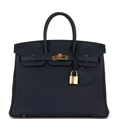 HERMÈS Hermes Birkin 25 Bleu Nuit Togo Gold Hardware | Thumbnail 1 HERMÈS Hermes Birkin 25 Bleu Nuit Togo Gold Hardware | Thumbnail 1