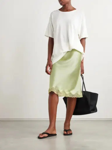 The Row Irene Lace-trimmed Silk-charmeuse Skirt | Thumbnail 2 The Row Irene Lace-trimmed Silk-charmeuse Skirt | Thumbnail 2
