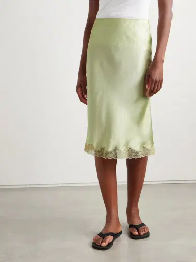 The Row Irene Lace-trimmed Silk-charmeuse Skirt | Thumbnail 3 The Row Irene Lace-trimmed Silk-charmeuse Skirt | Thumbnail 3