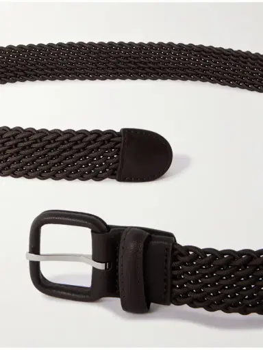 Charvet Woven Leather-trimmed Cord Belt | Thumbnail 3 Charvet Woven Leather-trimmed Cord Belt | Thumbnail 3