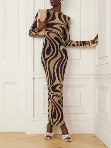 PUCCI Marmo Printed Mesh Maxi Dress | Thumbnail 2 PUCCI Marmo Printed Mesh Maxi Dress | Thumbnail 2