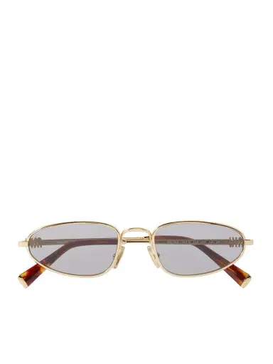 Miu Miu Eyewear Oval-frame Gold-tone Sunglasses | Thumbnail 1 Miu Miu Eyewear Oval-frame Gold-tone Sunglasses | Thumbnail 1