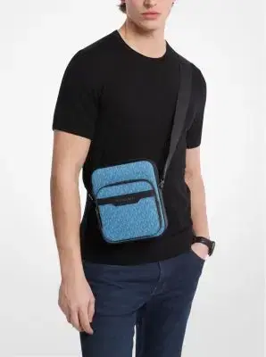 Michael Kors Collection Hudson Mini Signature Logo Flight Bag | Thumbnail 4 Michael Kors Collection Hudson Mini Signature Logo Flight Bag | Thumbnail 4