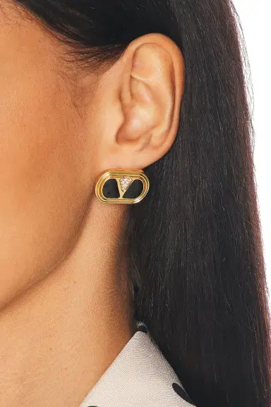Valentino Garavani Ovalette Logo Earrings | Thumbnail 2 Valentino Garavani Ovalette Logo Earrings | Thumbnail 2