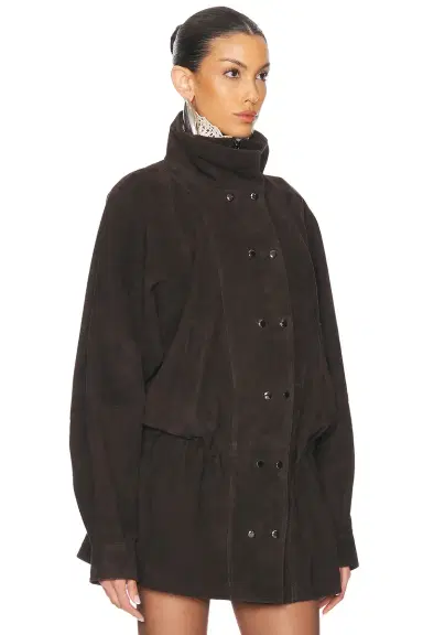 Magda Butrym Cinched Waist Suede Jacket | Thumbnail 2 Magda Butrym Cinched Waist Suede Jacket | Thumbnail 2