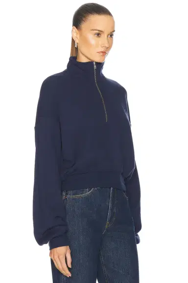 Eterne Cropped Half Zip Sweatshirt | Thumbnail 2 Eterne Cropped Half Zip Sweatshirt | Thumbnail 2