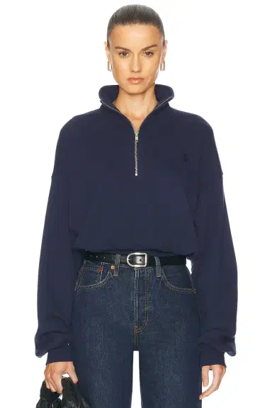 Eterne Cropped Half Zip Sweatshirt | Thumbnail 1 Eterne Cropped Half Zip Sweatshirt | Thumbnail 1