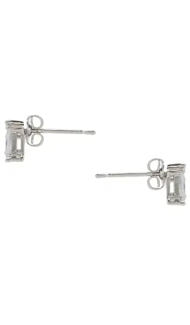 By Adina Eden Cz Teardrop X Baguette Stud Earring | Thumbnail 2 By Adina Eden Cz Teardrop X Baguette Stud Earring | Thumbnail 2