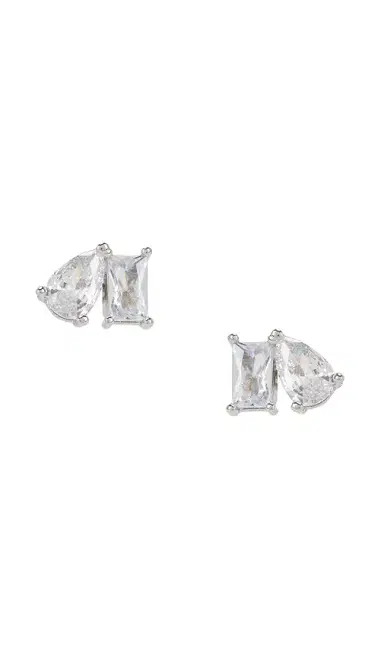 By Adina Eden Cz Teardrop X Baguette Stud Earring | Thumbnail 1 By Adina Eden Cz Teardrop X Baguette Stud Earring | Thumbnail 1