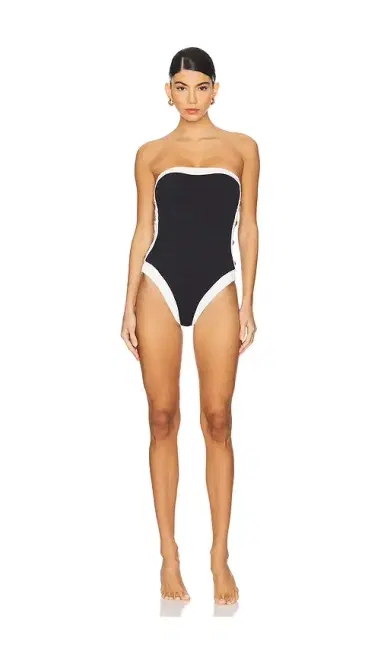 L'AGENCE Tory Colorblock Chic Bandeau One Piece Swimsuit | Thumbnail 2 L'AGENCE Tory Colorblock Chic Bandeau One Piece Swimsuit | Thumbnail 2