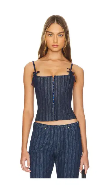 LIONESS Charismatic Denim Corset | Thumbnail 1 LIONESS Charismatic Denim Corset | Thumbnail 1