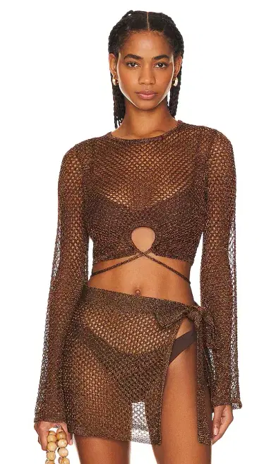 House of Harlow 1960 x REVOLVE Sana Metallic Open Stitch Top | Thumbnail 1 House of Harlow 1960 x REVOLVE Sana Metallic Open Stitch Top | Thumbnail 1