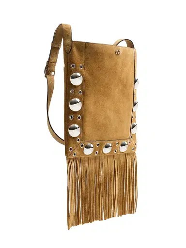 Valentino Garavani Women's Nellcôte Suede Shoulder Bag with Fringes - Beige Brown | Thumbnail 11 Valentino Garavani Women's Nellcôte Suede Shoulder Bag with Fringes - Beige Brown | Thumbnail 11