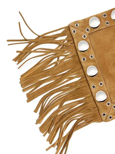 Valentino Garavani Women's Nellcôte Suede Shoulder Bag with Fringes - Beige Brown | Thumbnail 14 Valentino Garavani Women's Nellcôte Suede Shoulder Bag with Fringes - Beige Brown | Thumbnail 14
